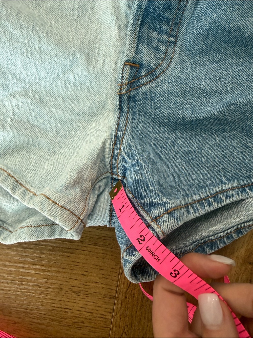 Levi’s 501 Original Two-Tone Denim Shorts W27 Colorblock Button Fly - Picture 8 of 8